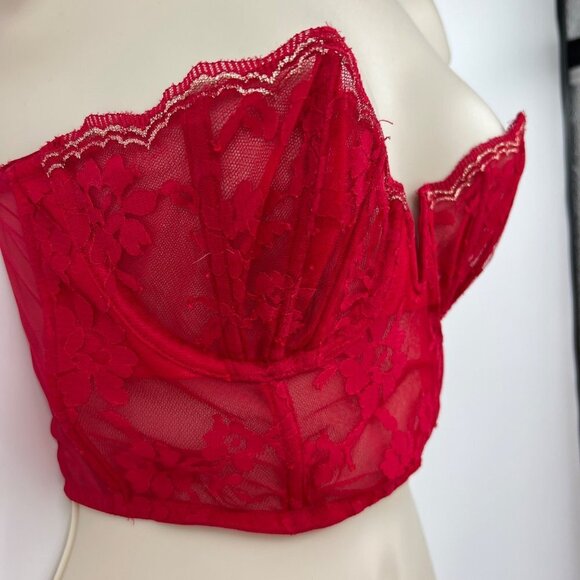 Victoria Secret Dream Angels Red Corset Bra Woman's size 34 C - Picture 3 of 11